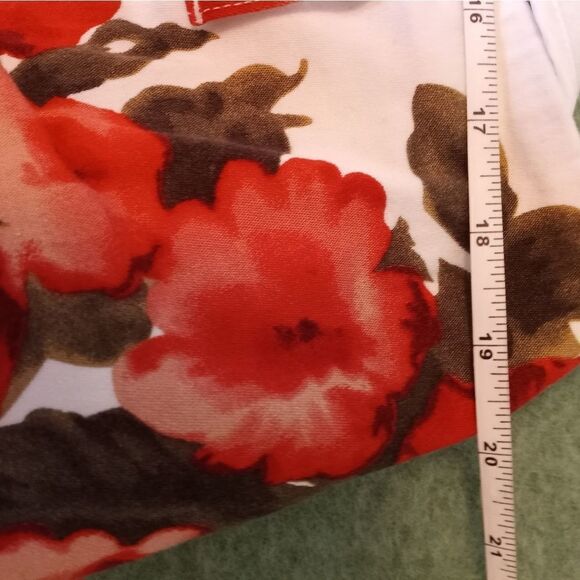 Newport News Easy Style 18W Full Length White Floral Print Pockets Zipper Women' - Picture 5 of 8